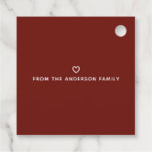 シンプル冬の雪の結晶クリスマスホリデーギフト フェイバータグ (裏面)