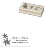 シンプル冬の雪結婚片パーソナライズされた ラバースタンプ (押印)