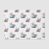 シンプル冬の青の審美的な水の色クリスマス 薄葉紙 (正面)