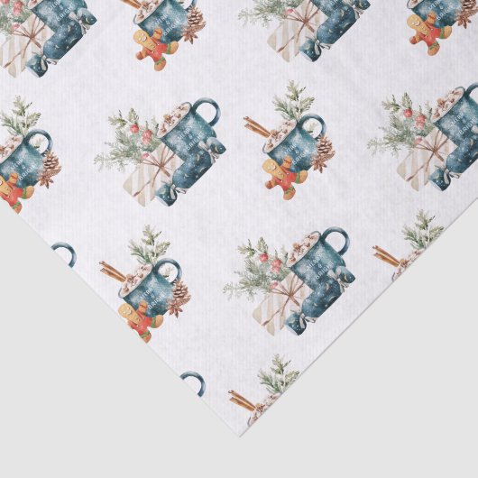 シンプル冬の青の審美的な水の色クリスマス 薄葉紙 (詳細)