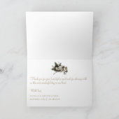 シンプル冬エレガントの結婚式の写真感謝していよ カード (内部)