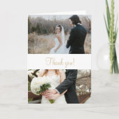 シンプル冬エレガントの結婚式2枚の写真感謝してい2 カード (正面)
