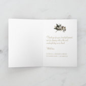 シンプル冬エレガントの結婚式2枚の写真感謝してい2 カード (内部)