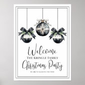 シンプル冬クリスマスパーティーウェルカムサイン ポスター (正面)