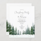 シンプル冬クリスマスパーティー招待状プログラムメニュー (正面/裏面)