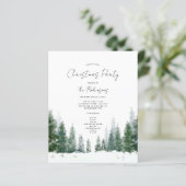 シンプル冬クリスマスパーティー招待状プログラムメニュー (スタンド正面)