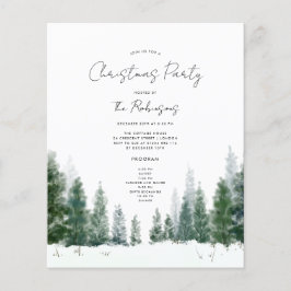シンプル冬クリスマスパーティー招待状プログラムメニュー