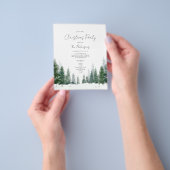 シンプル冬クリスマスパーティー招待状プログラムメニュー チラシ (手)