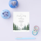 シンプル冬クリスマスパーティー招待状プログラムメニュー チラシ (シングル)