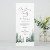 シンプル冬クリスマスパーティー招待状プログラムメニュー 招待状 (スタンド正面)