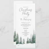 シンプル冬クリスマスパーティー招待状プログラムメニュー 招待状 (正面/裏面)