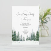シンプル冬クリスマスパーティー招待状プログラムメニュー 招待状 (スタンド正面)
