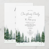 シンプル冬クリスマスパーティー招待状プログラムメニュー 招待状 (正面/裏面)