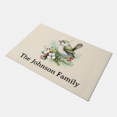 シンプル冬バードクリスマスホリデーシーズン ドアマット (アングル)