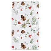 シンプル冬パインベリーウォーター色クリスマス スモールペーパーバッグ (裏面)