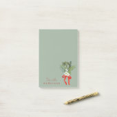 シンプル冬ミニマル緑 ポストイット (デスク上)