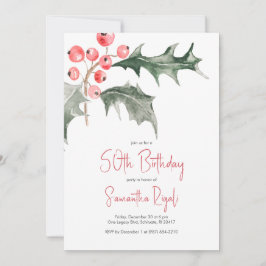 シンプル冬50番目の誕生日招待状 招待状