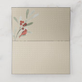 シンプル冬 |（鳥）ショウジョウコウカンチョウ |結婚披露宴 プレイスカード (内部開封)