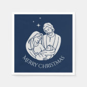 シンプル出生エレガントベビーイエスメリークリスマス スタンダードカクテルナプキン (正面)