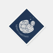 シンプル出生エレガントベビーイエスメリークリスマス スタンダードカクテルナプキン (角)