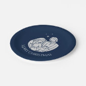 シンプル出生エレガントベビーイエスメリークリスマス ペーパープレート (アングル)