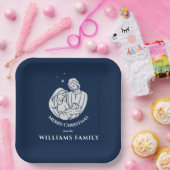 シンプル出生エレガントベビーイエスメリークリスマス ペーパープレート (パーティー)