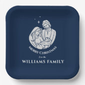 シンプル出生エレガントベビーイエスメリークリスマス ペーパープレート (正面)