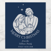 シンプル出生エレガントメリークリスマス ワインラベル (シングルラベル)