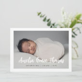 シンプル出産のお知らせ 招待状 (スタンド正面)