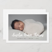 シンプル出産のお知らせ 招待状 (正面/裏面)