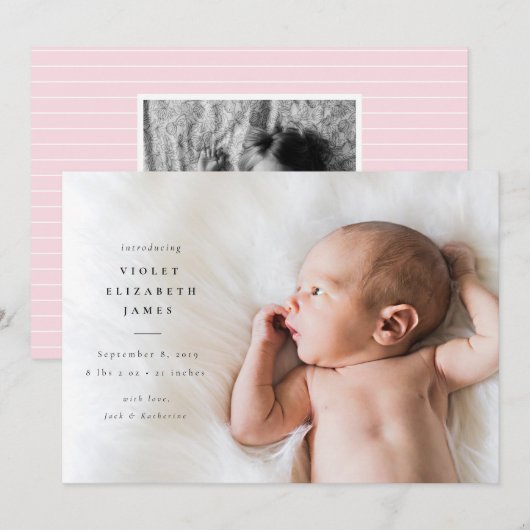 シンプル出産の告知 (正面/裏面)