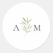 シンプル分岐モノグラ結婚ム ラウンドシール (正面)