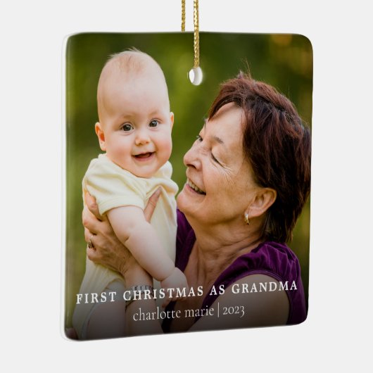 シンプル初めてのクリスマスおばあちゃん セラミックオーナメント (右)