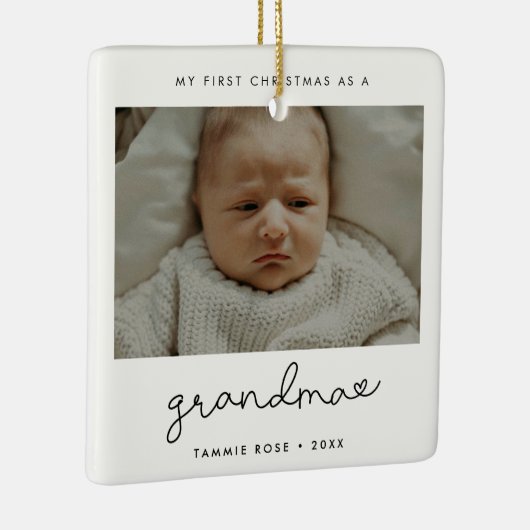 シンプル初めてのクリスマスモダンおばあちゃん セラミックオーナメント (右)