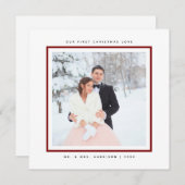 シンプル初めてのクリスマスモダンのMr.とMrs.Flat シーズンカード (正面/裏面)