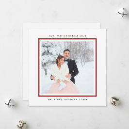 シンプル初めてのクリスマスモダンのMr.とMrs.Flat シーズンカード