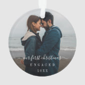 シンプル初めてのクリスマス婚約した オーナメント (裏面)