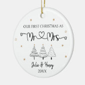 シンプル初めてのクリスマス セラミックオーナメント (左)