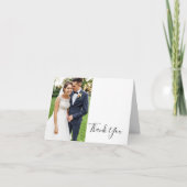 シンプル前エレガントと後の写真サンキューカード サンキューカード (正面)