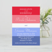 シンプル労働日赤・白・青オンブレ結婚ー 招待状 (スタンド正面)