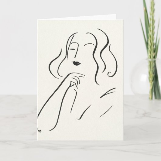 シンプル勉強 – 女性のスケッチ カード (正面)