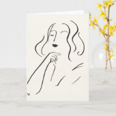 シンプル勉強 – 女性のスケッチ カード (黄色い花)