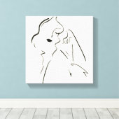 シンプル勉強 – 女性のスケッチ キャンバスプリント (インサイチュ (ウッドフロア))