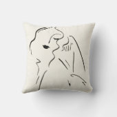 シンプル勉強 – 女性のスケッチ クッション (裏面)