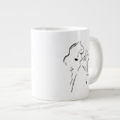 シンプル勉強 – 女性のスケッチ ジャンボコーヒーマグカップ (正面右)