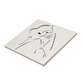 シンプル勉強 – 女性のスケッチ タイル (側面)