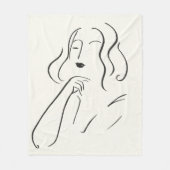 シンプル勉強 – 女性のスケッチ フリースブランケット (正面)