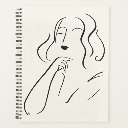 シンプル勉強 – 女性のスケッチ プランナー手帳 (正面)