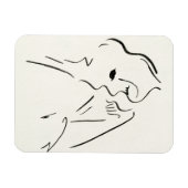 シンプル勉強 – 女性のスケッチ マグネット (横)