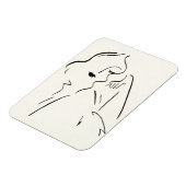 シンプル勉強 – 女性のスケッチ マグネット (左側)